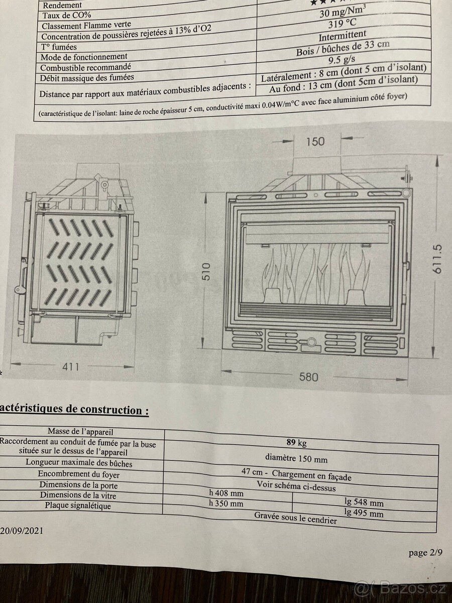 Krbová vložka Uniflam 600 - 2