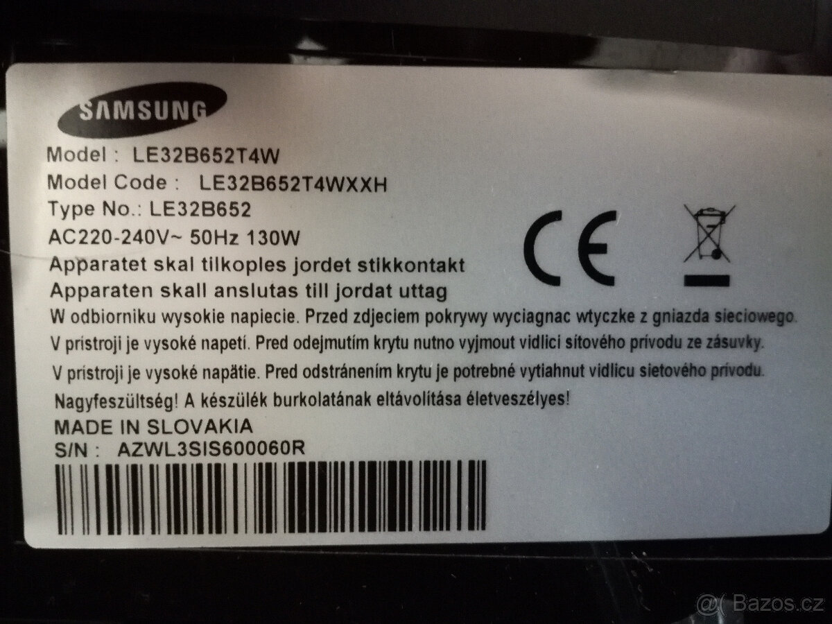 Televize Samsung LE32B652T4W - 2