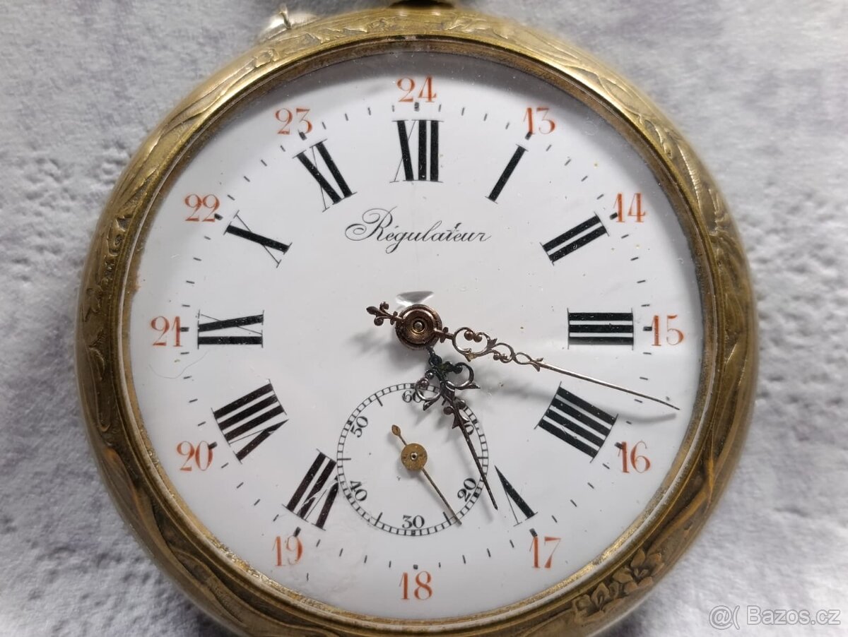 Velké 67mm kapesní hodinky Régulatéur, 192g - 2