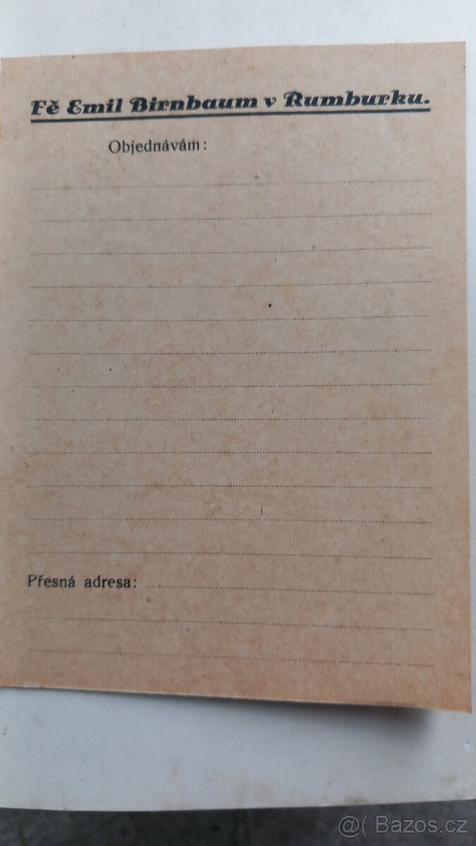 Dopisnice objednávka - 2