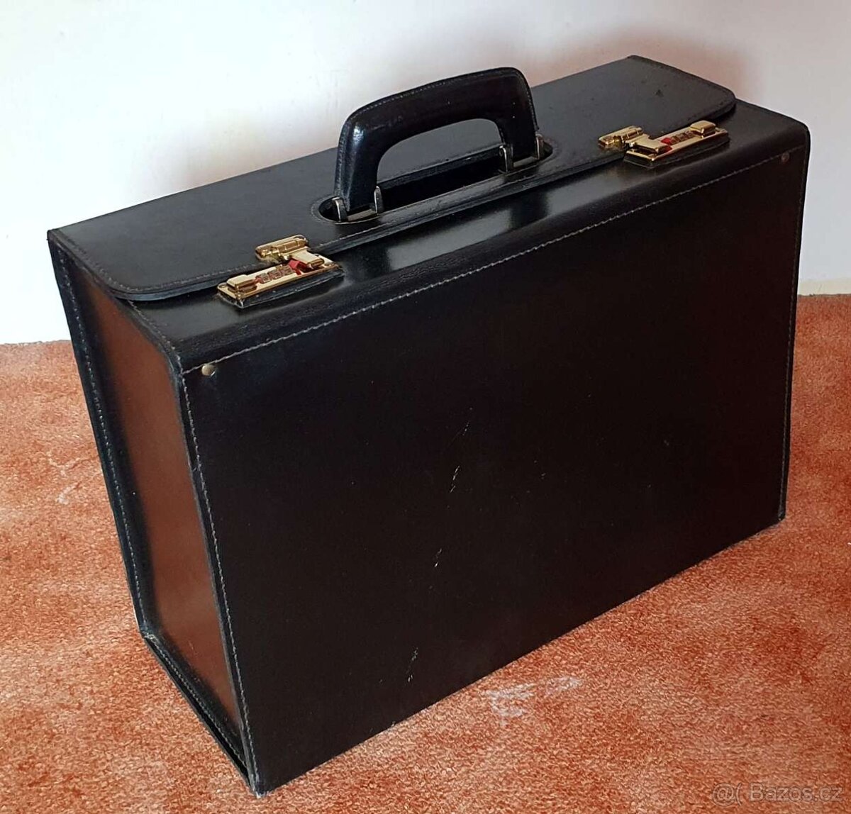 Kožený kufřík černý - 2
