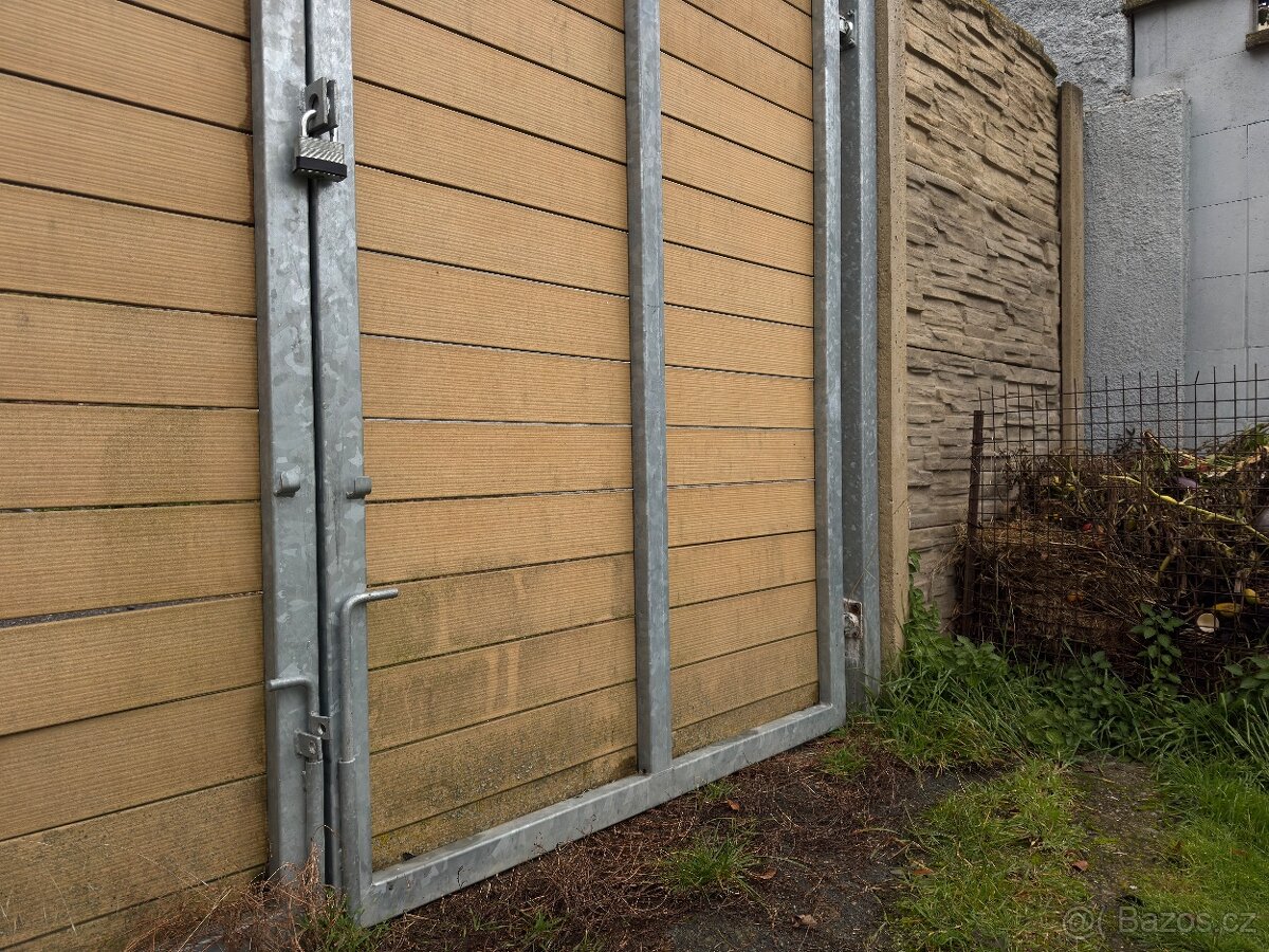 Nesená brána dvoukřídlá, pozink, 3 x 2 metry - 2