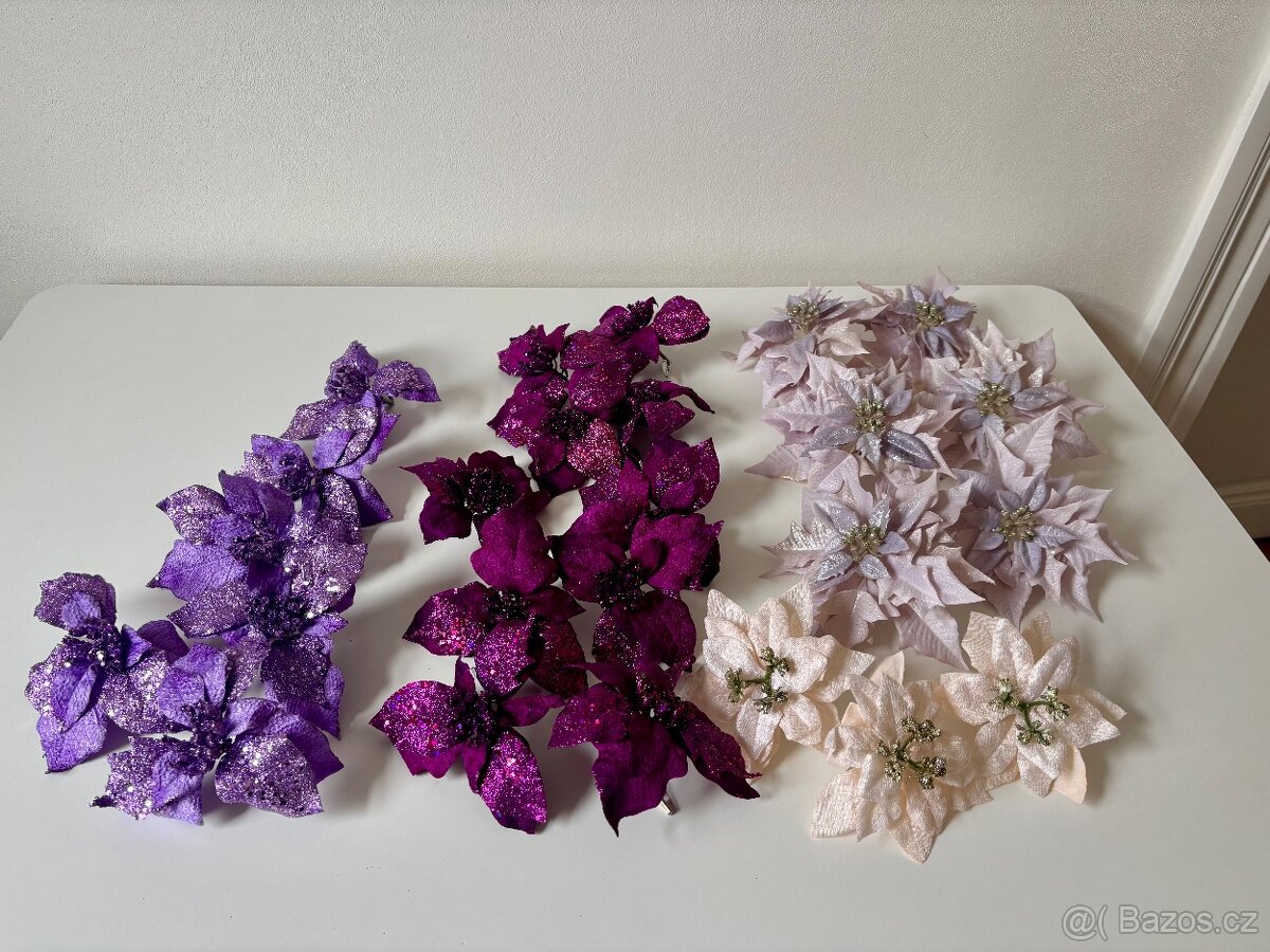 Ozdobné květiny na klip - 25ks - 2