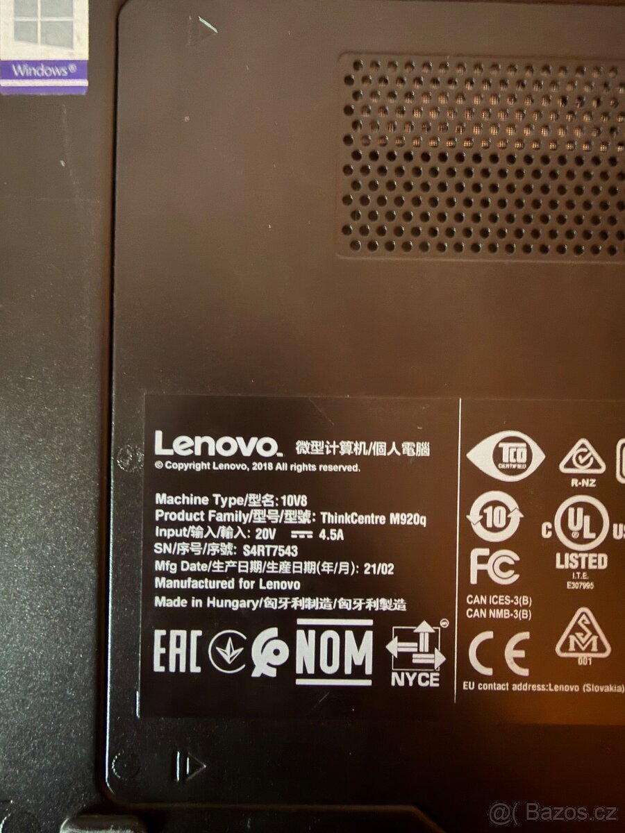 Výkonné Mini PC Lenovo ThinkCentre M920q | i5 9.gen | Win 11 - 2