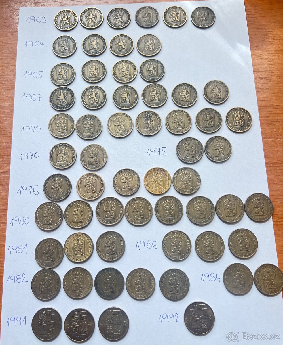 1 Kčs ČESKOSLOVENSKO 1963 - 1992 - 2