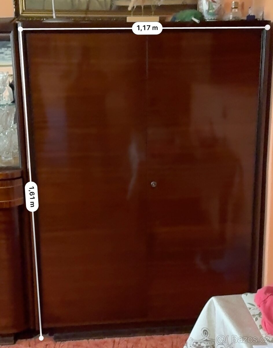 RETRO obývací stěna/komoda + knihovna, styl 60. léta (Brusel - 2