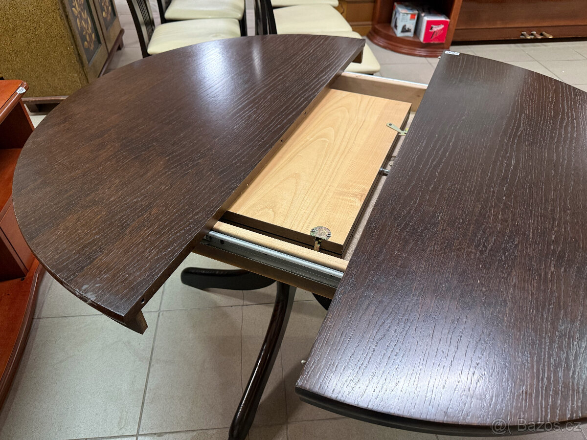 třikrát set dubový stůl se šesti židlemi - 2