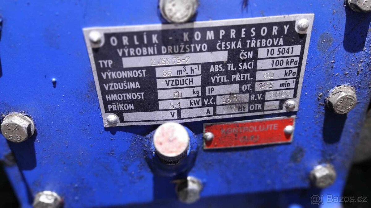 Prodám kompresor Orlík 2 JSK 75-2 - 2