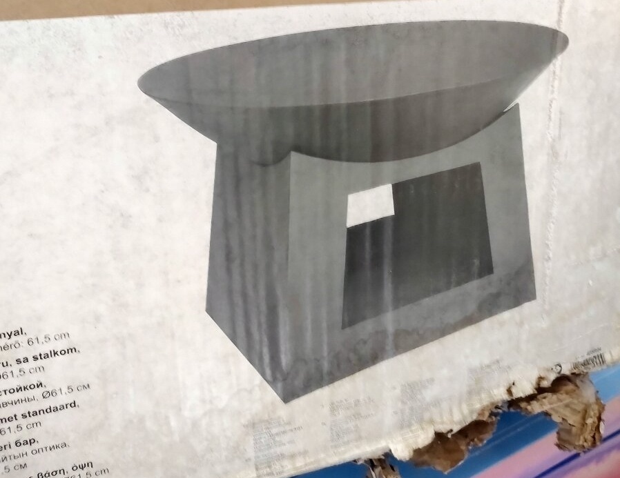 Kovové ohniště kulaté cca 62cm na podstavci-nové - 2
