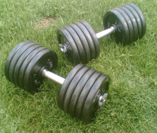 Jednoručky činky 2x53kg za 6490,- NOVÉ - 2