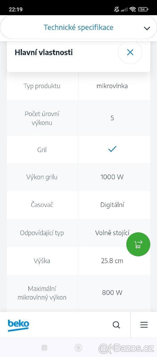 Mikrovlnná trouba Beko - 2