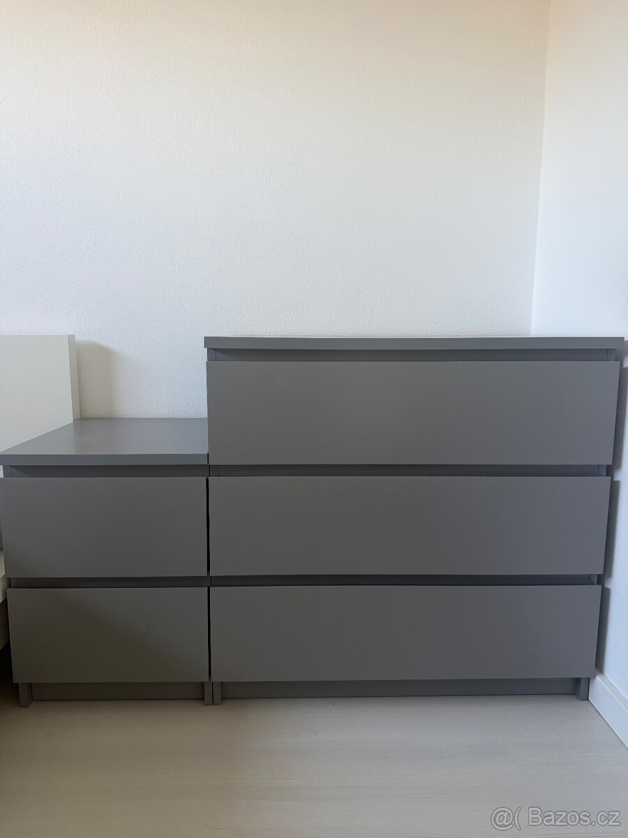 Ikea Malm komoda šedá - 2