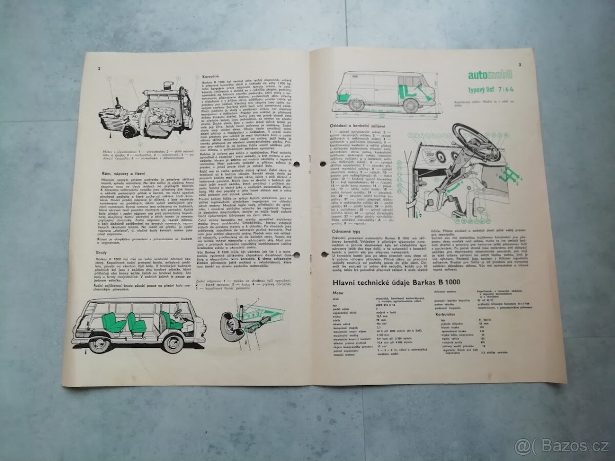 Barkas 1000 typový list - doprava v ceně - 2