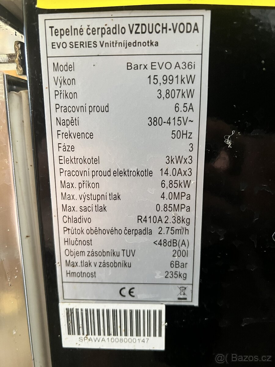 Tepelné čerpadlo Barx EVO A36i - 2