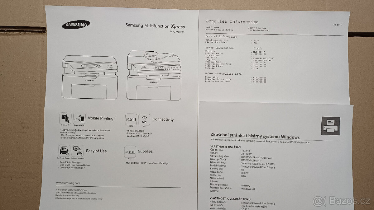 Samsung SL-M2070 | najeto 6tis. | nový toner - 2