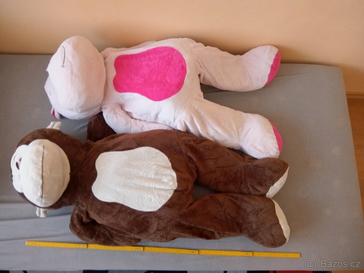 Plyšové hračky - opice a hroch - 2