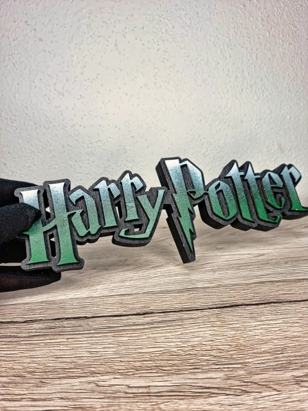 Dřevěné logo Harry Potter zelené - 2