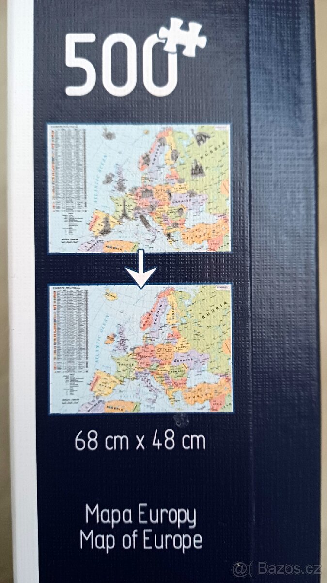 Stírací puzzle 500 - Mapa Evropy 68x48cm - 2