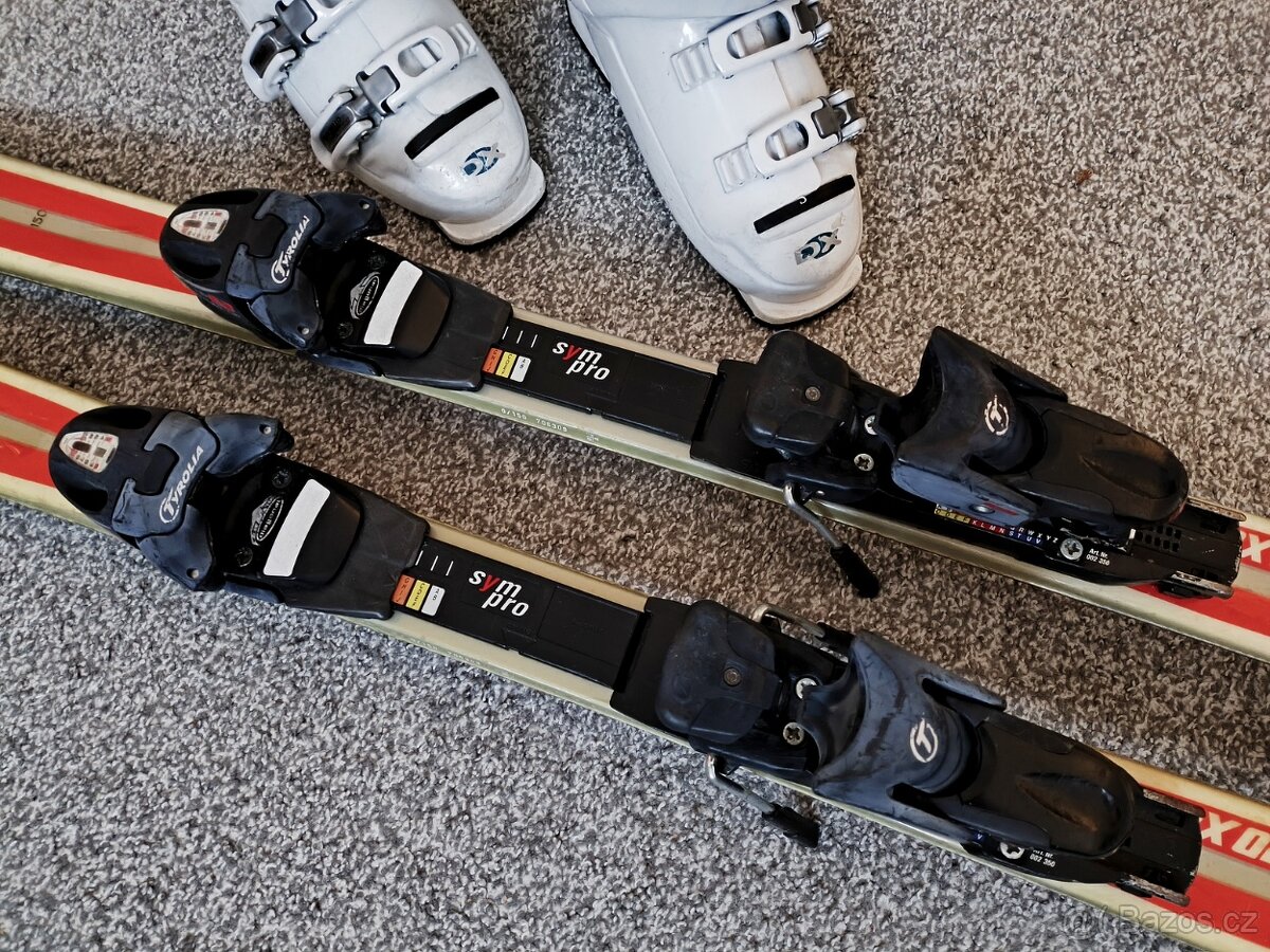 Lyže 150 cm plus boty č.5, dětská velikost - 2