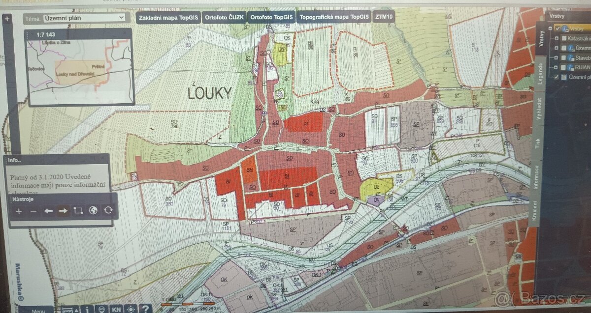 Investiční pozemek Zlín - katastr. území Louky nad Dřevnicí - 2