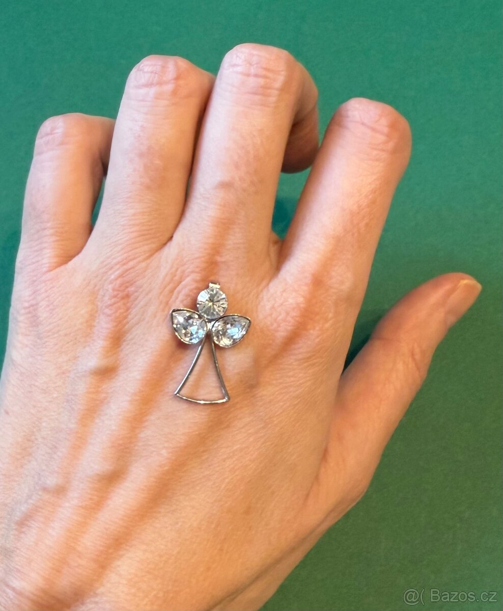 Přívěsek anděl se Swarovski komponenty. - 2