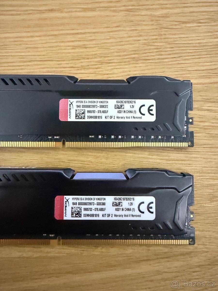 2x 8GB DDR4 RAM Fury HyperX HX426C16FB2K2/16 - 2