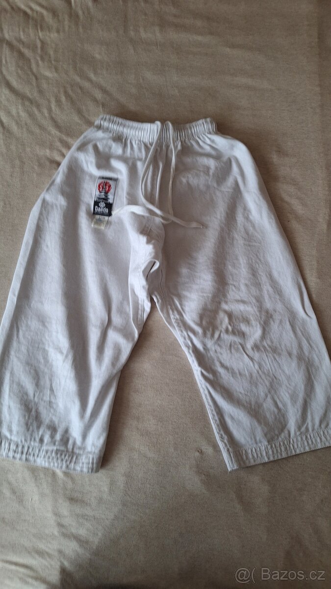 Kimono dětské na karate 130 s bílým páskem 100% bavlna - 2