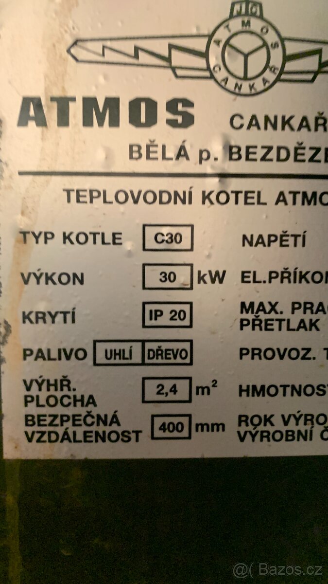 Kotel ATMOS C30 na dřevo a uhlí - 2