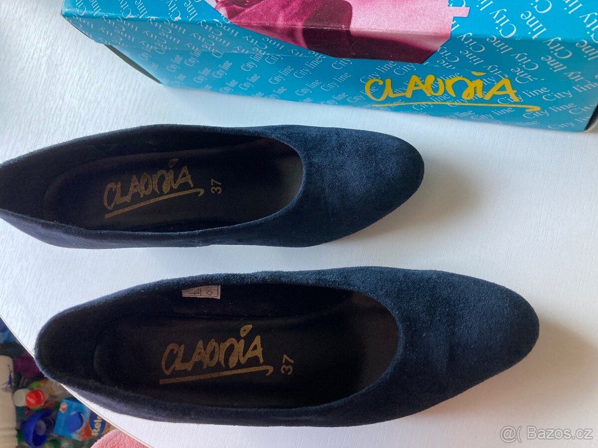 Modré semišové lodičky - 2