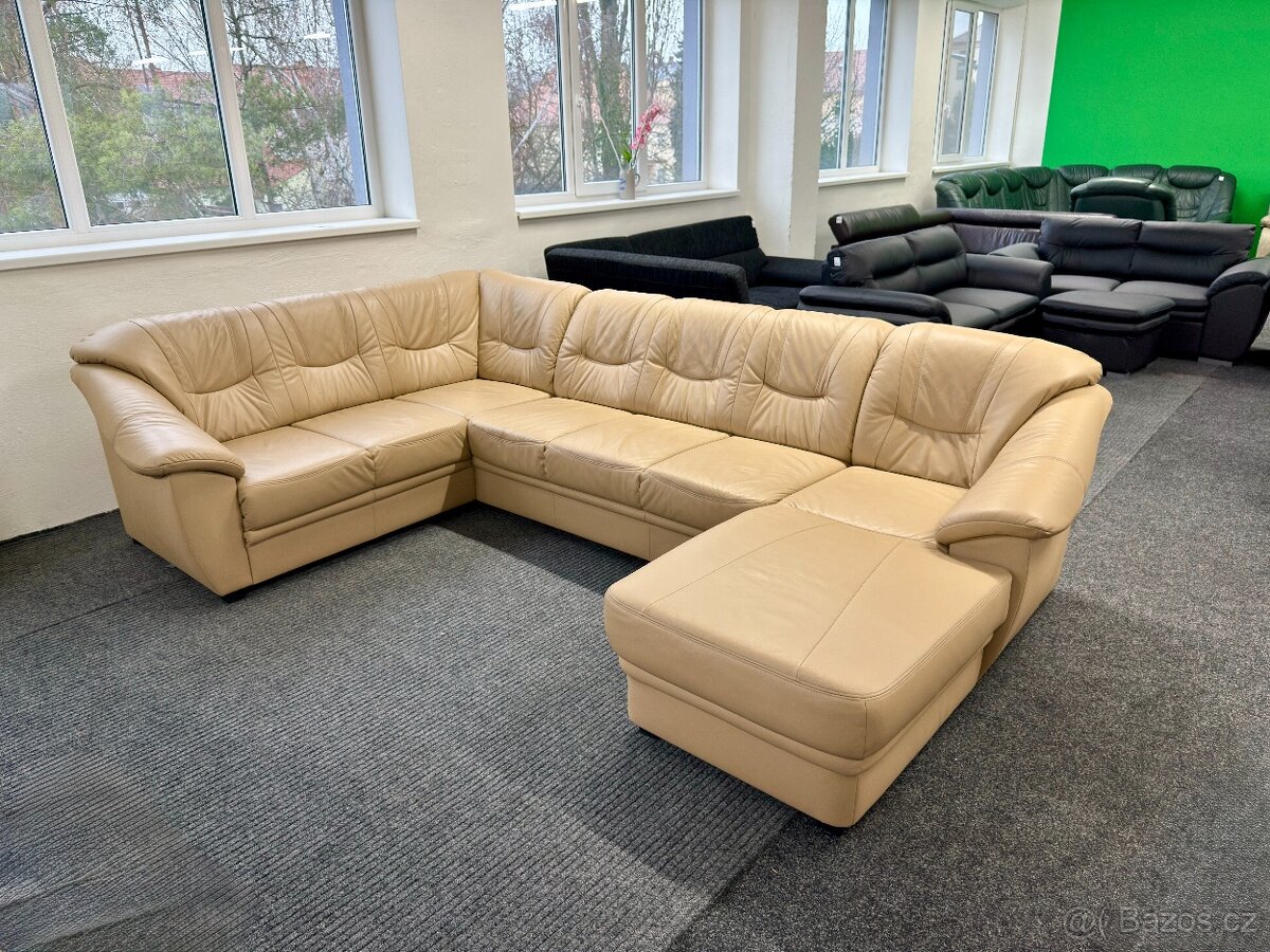 Sedací souprava tvaru U v kožená - 2