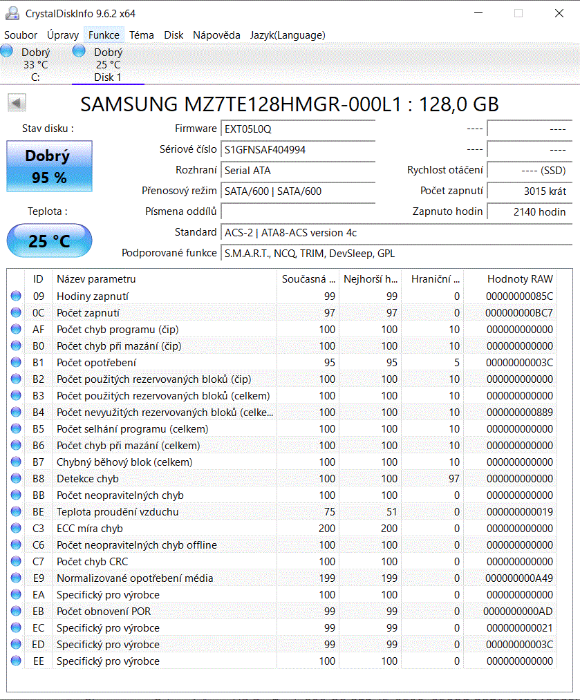 SSD disk Samsung 2.5" - 128GB SSD - 2