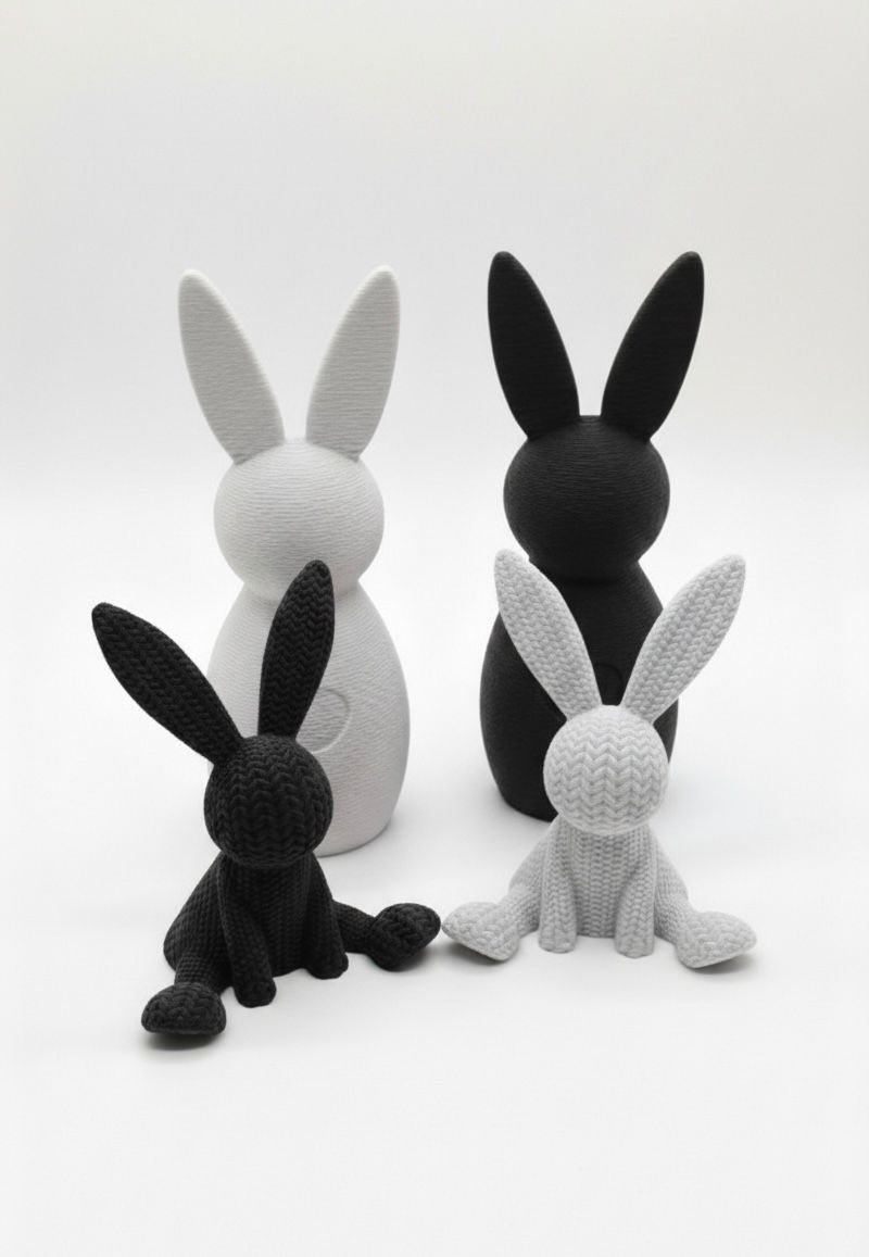 Designový 3d králík, velikonoční ozdoby - 2