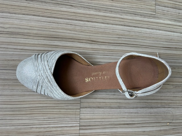 kožené stříbrné taneční boty - 2