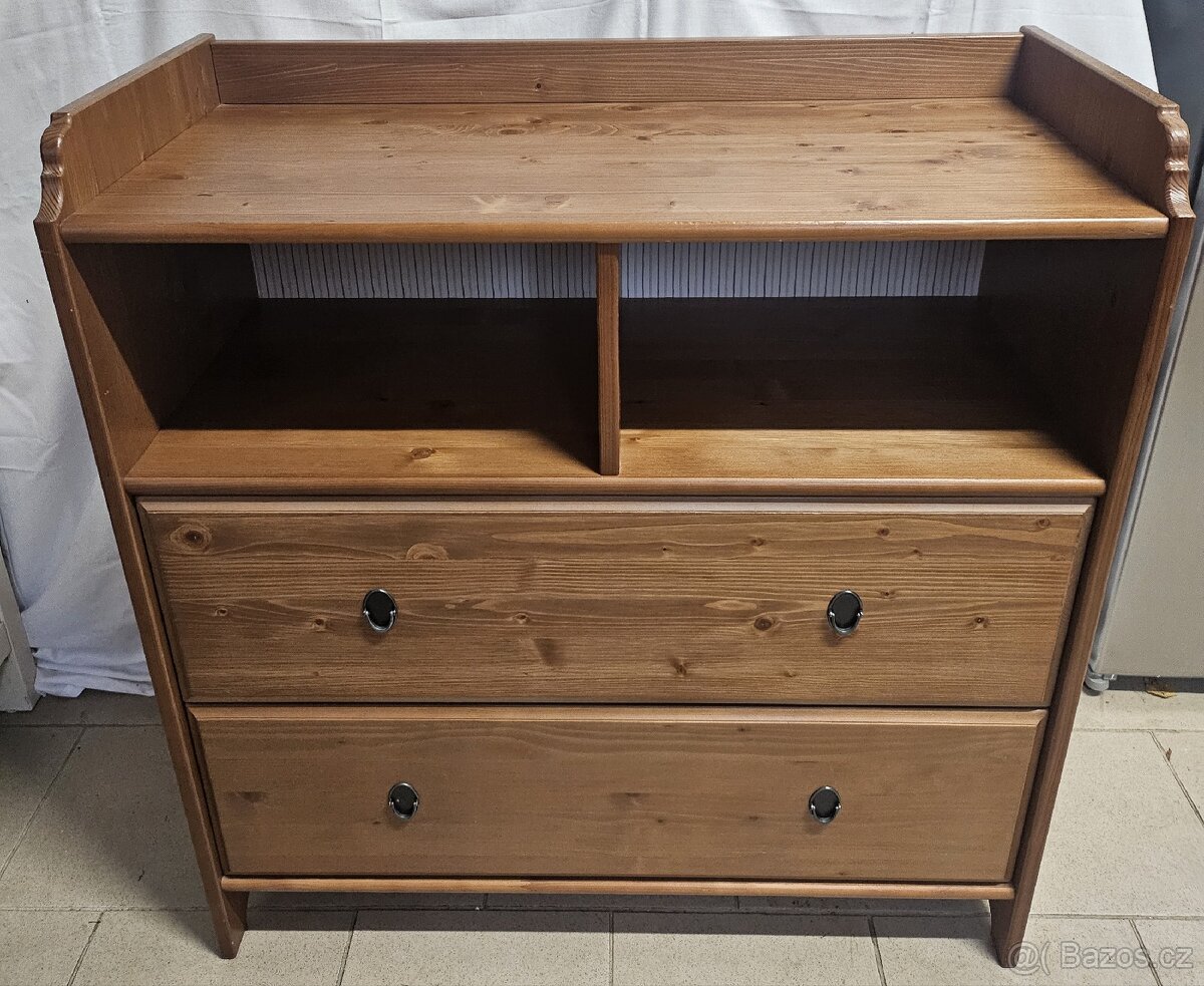 Komoda Ikea Leksvik mořidlo antik - 2