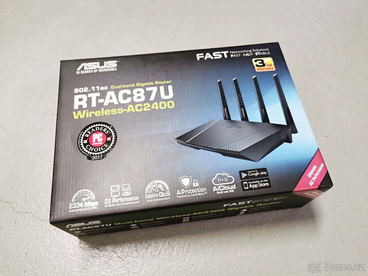 Špičkový router ASUS RT-AC87U 2,4 a 5GHz, až 2334 Mb/s - 2
