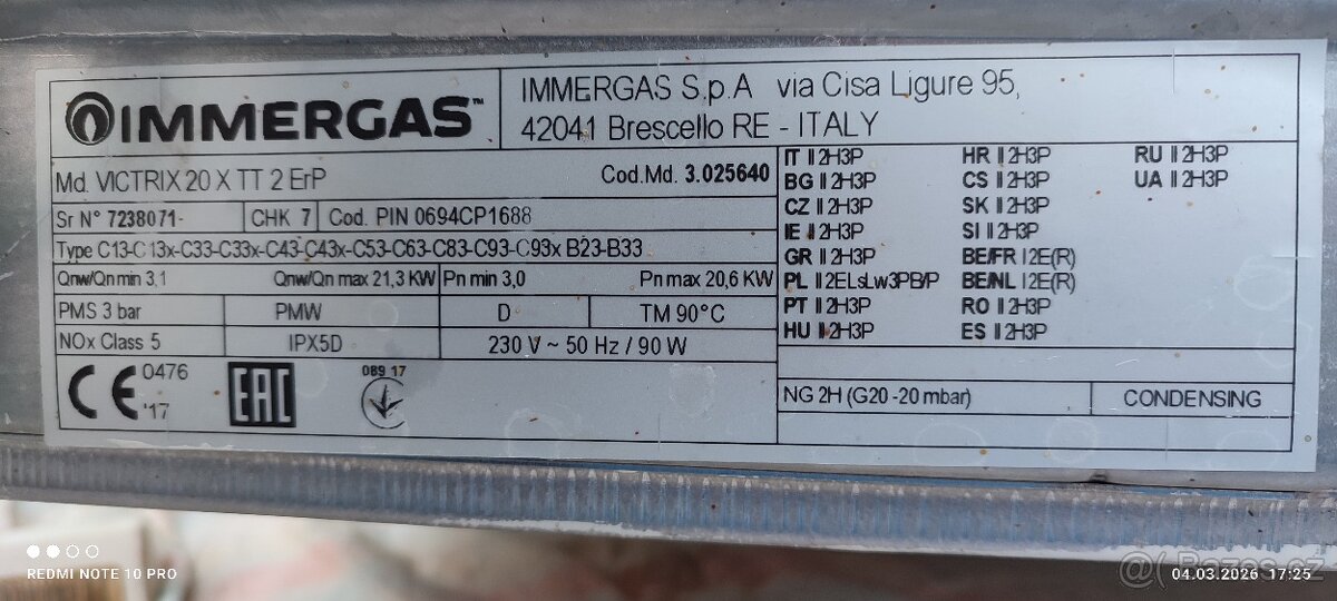 Plynový kotel Immergas - 2