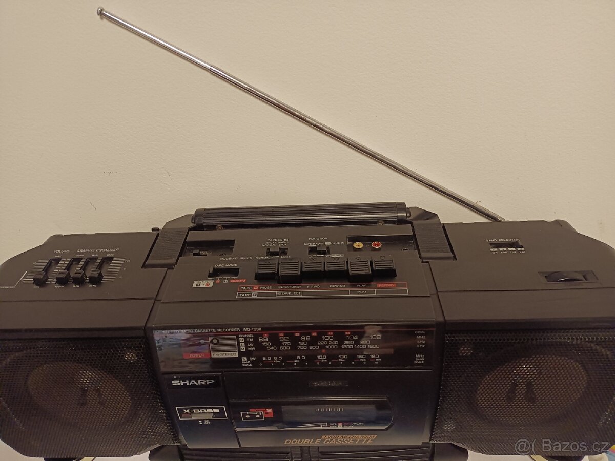 Sharp WQ 238H radiomagnetofon retro 2 kazeťák - 2