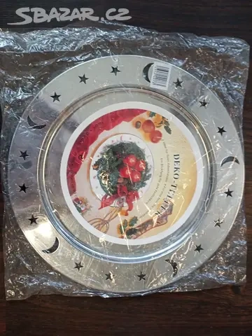 Vánoční plechový tác, průměr 39 cm, nový, nepoužitý - 2