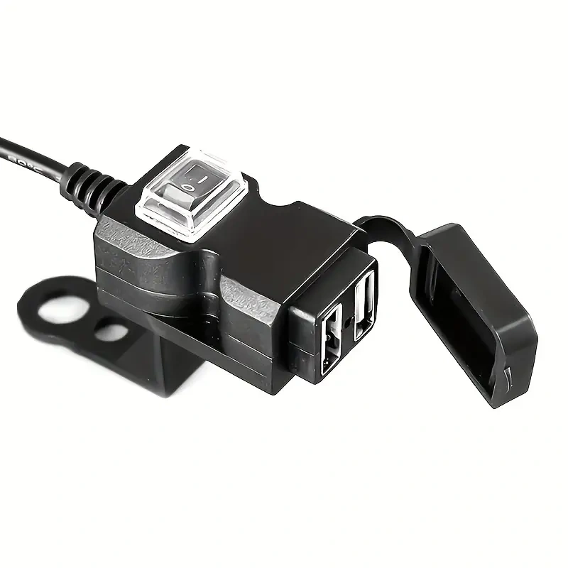 USB dvojzásuvka na motorku 12-24V s vypínačem - NOVÉ - 2