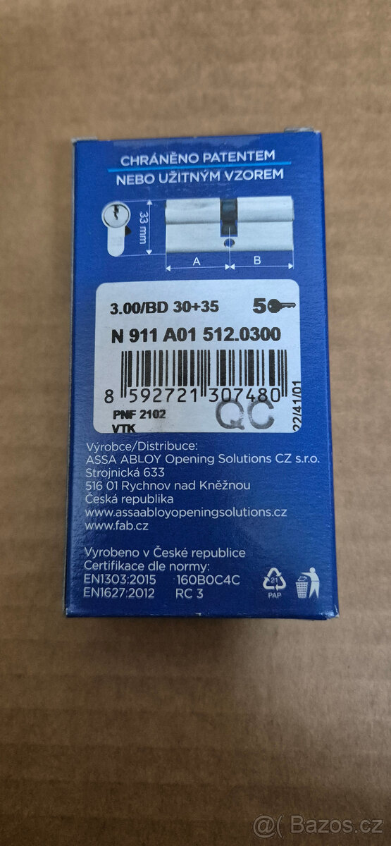 FAB cylindrická vložka - 2