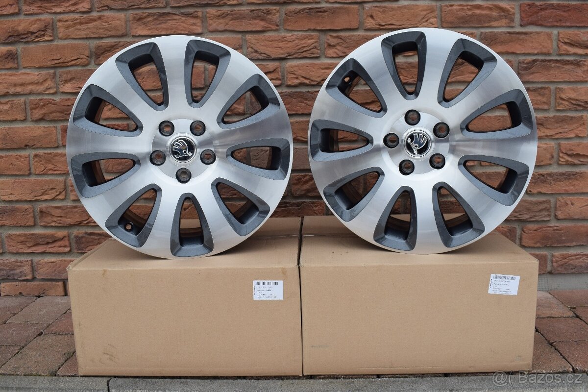 5×112 R17 Hliníkové disky originál ŠKODA Superb II – model C - 2