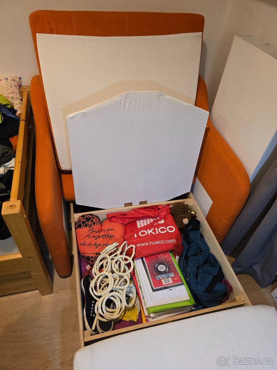 Rozkládací křeslo oranžové - 2