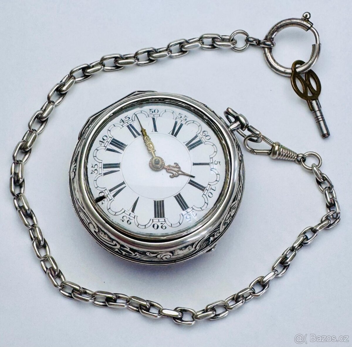 VZÁCNÉ PÁNSKÉ STŘÍBRNÉ BAROKNÍ ŠPINDLOVKY TRABET - LONDON - 2