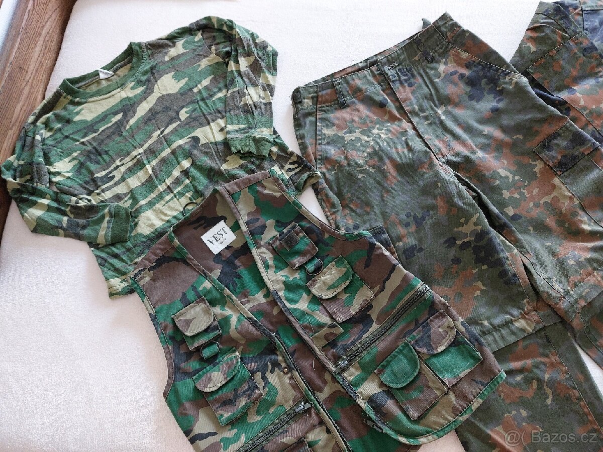 maskáčová blůza, vel. 152, vesta a tricko vel. M - 2