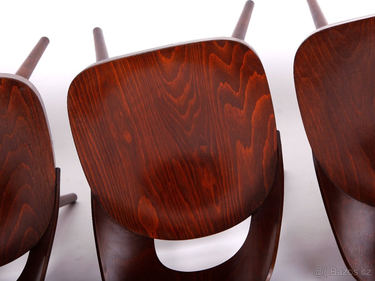 Jídelní židle O. Heardtl ve 100 % stavu, 4 kusy. - 2