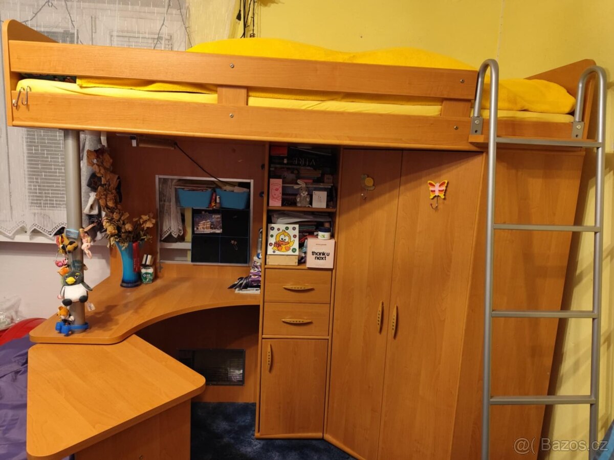 Sestava do dětského pokoje-patrová postel, skříň, psací stůl - 2