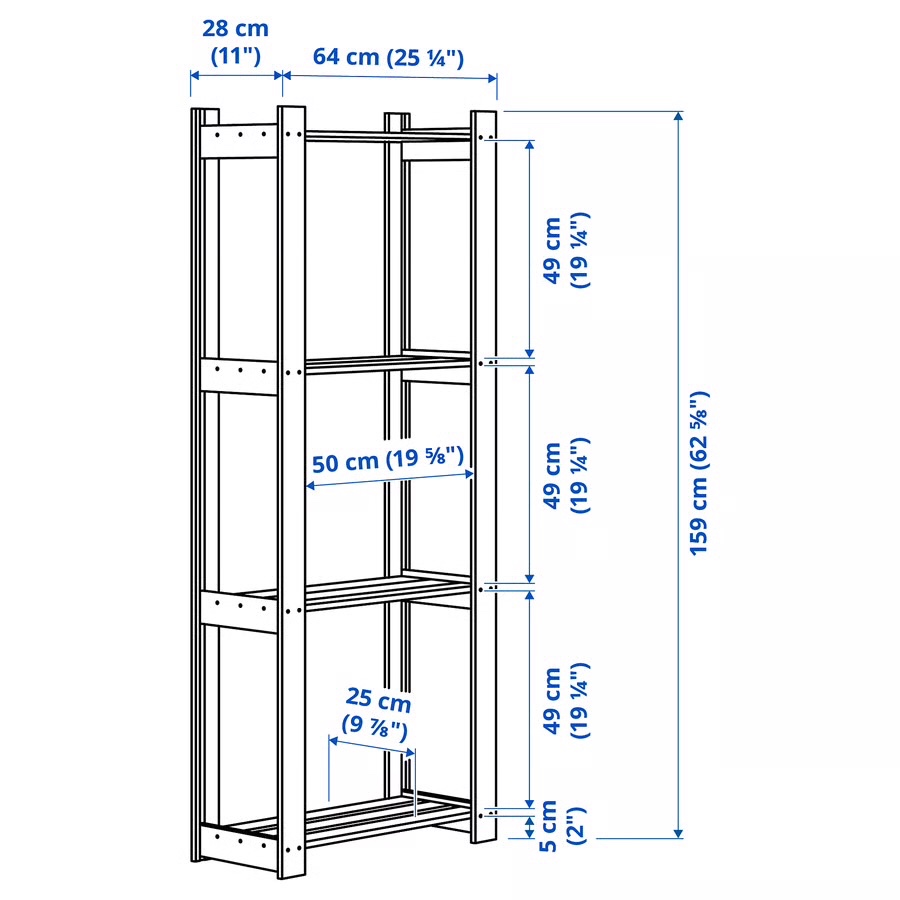 Dřevěný regál IKEA - 2