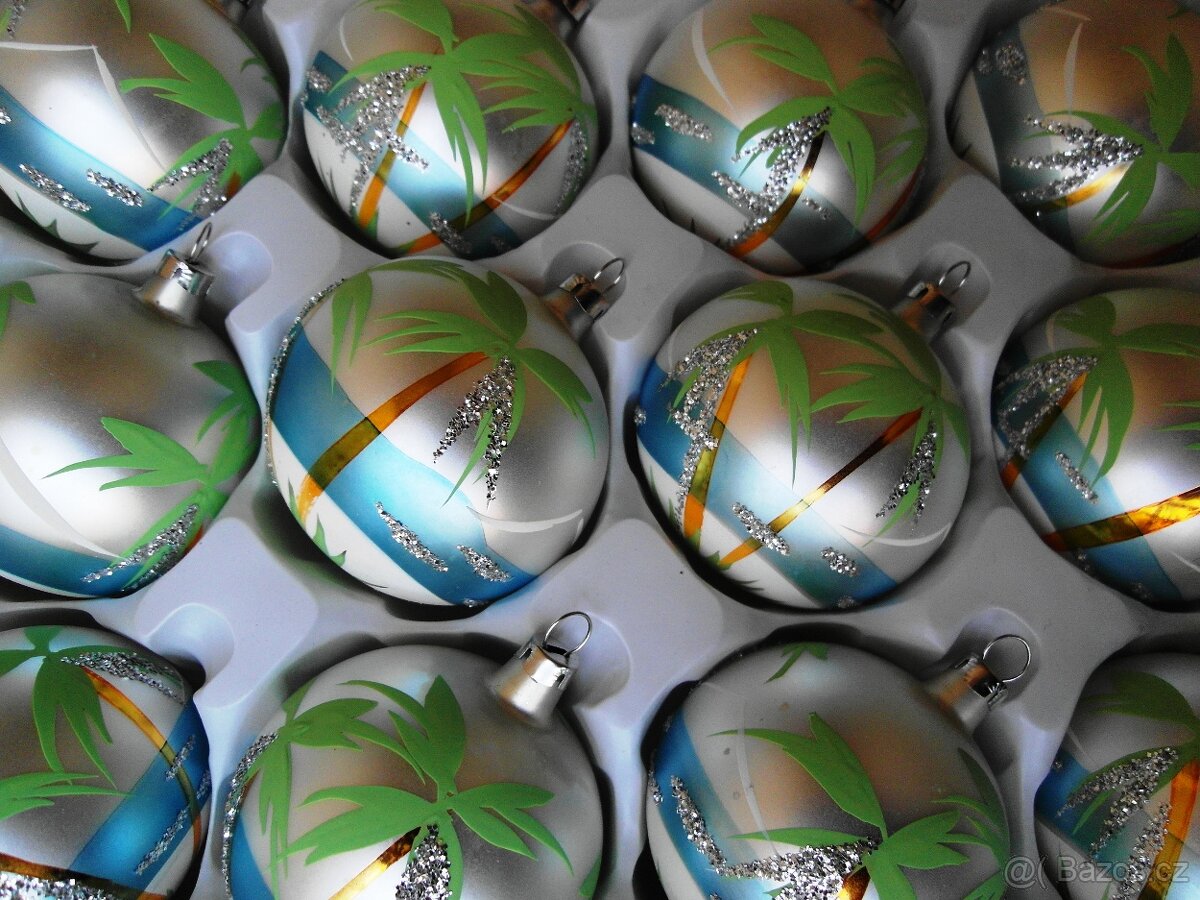 NOVÉ nepoužité skleněné vánoční ozdoby - 2