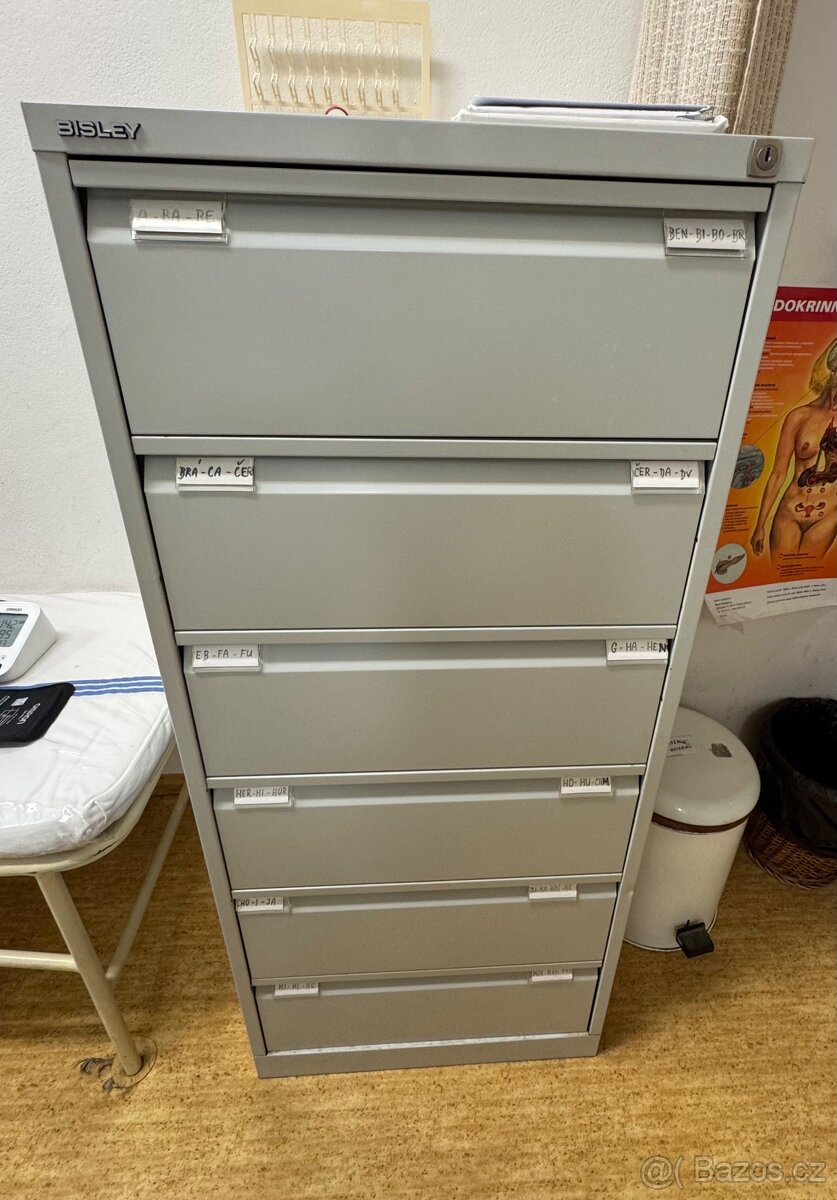 Kartotéka BISLEY – kovová, jako nová – 6000 Kč/ks (konec 1/2 - 2