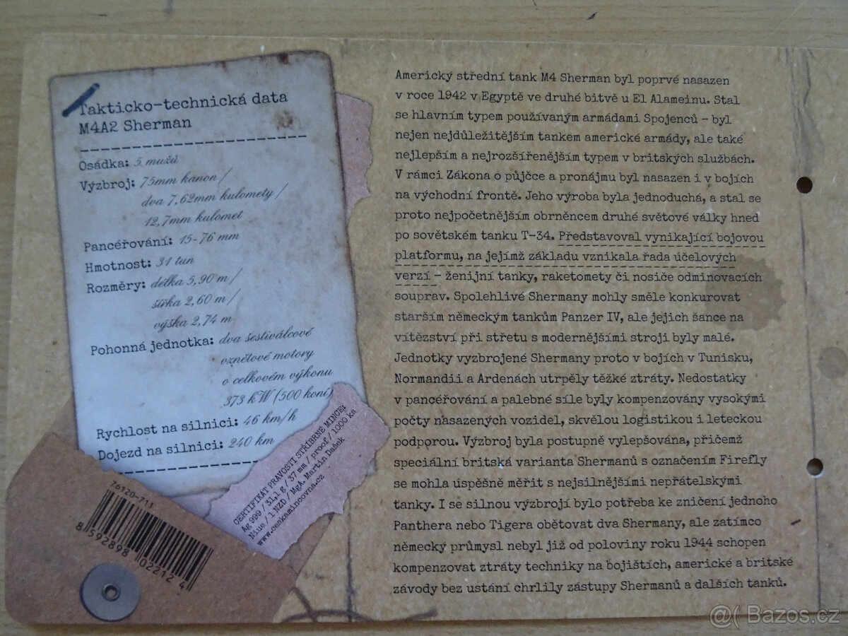 Stříbrná mince Obrněná technika - M4 Sherman proof - 2